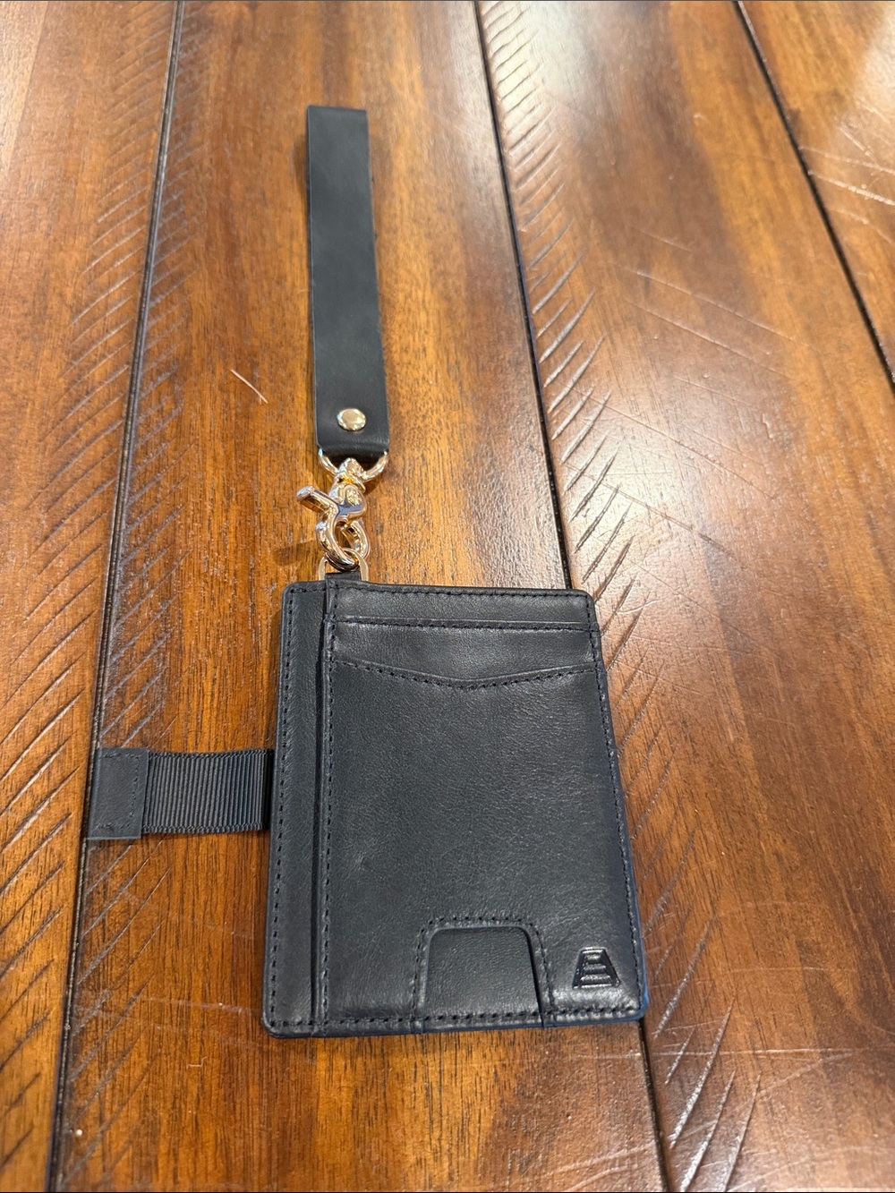 Andar Black Leather Wristlet ID Card Holder wallet New - Picture 2 of 2